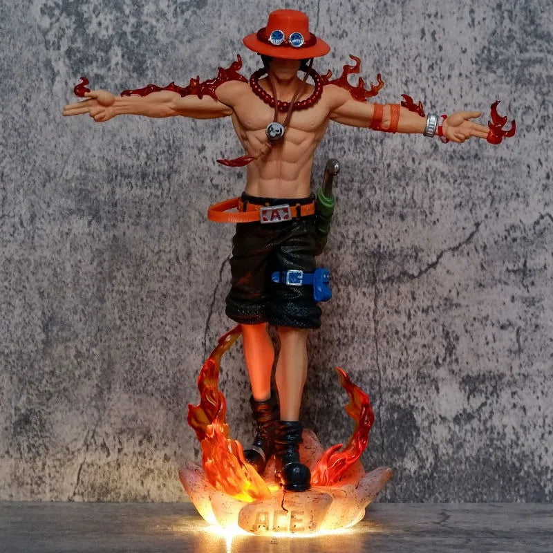 One Piece Ace Figura de Anime Portgas·D· Ace Figura de Acción Estatua de Pvc Modelo Gk Muñeco Coleccionable Juguete Decoración de Escritorio Regalos de Cumpleaños