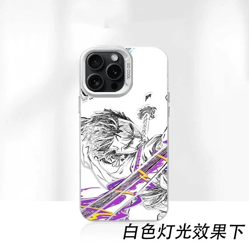 3D One Piece Roronoa Zoro Phone Case for iPhone 17 16 15 14 13 12 11 Pro Max Plus Air mini Demon Knife Anime Back Cover