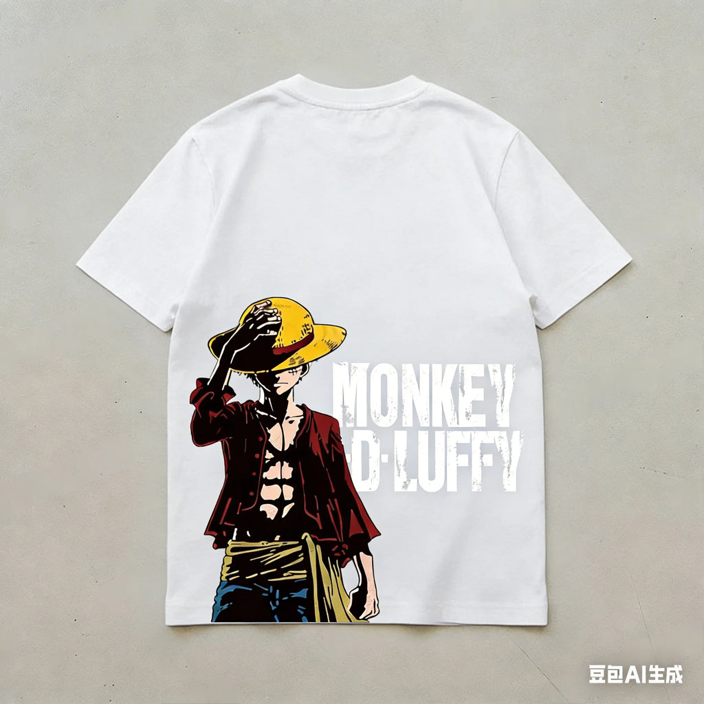 One Piece T-shirt Monkey D. Luffy Summer Japanese Anime Boys and Children Short Sleeve Casual Fashion Printed Top T-shirt