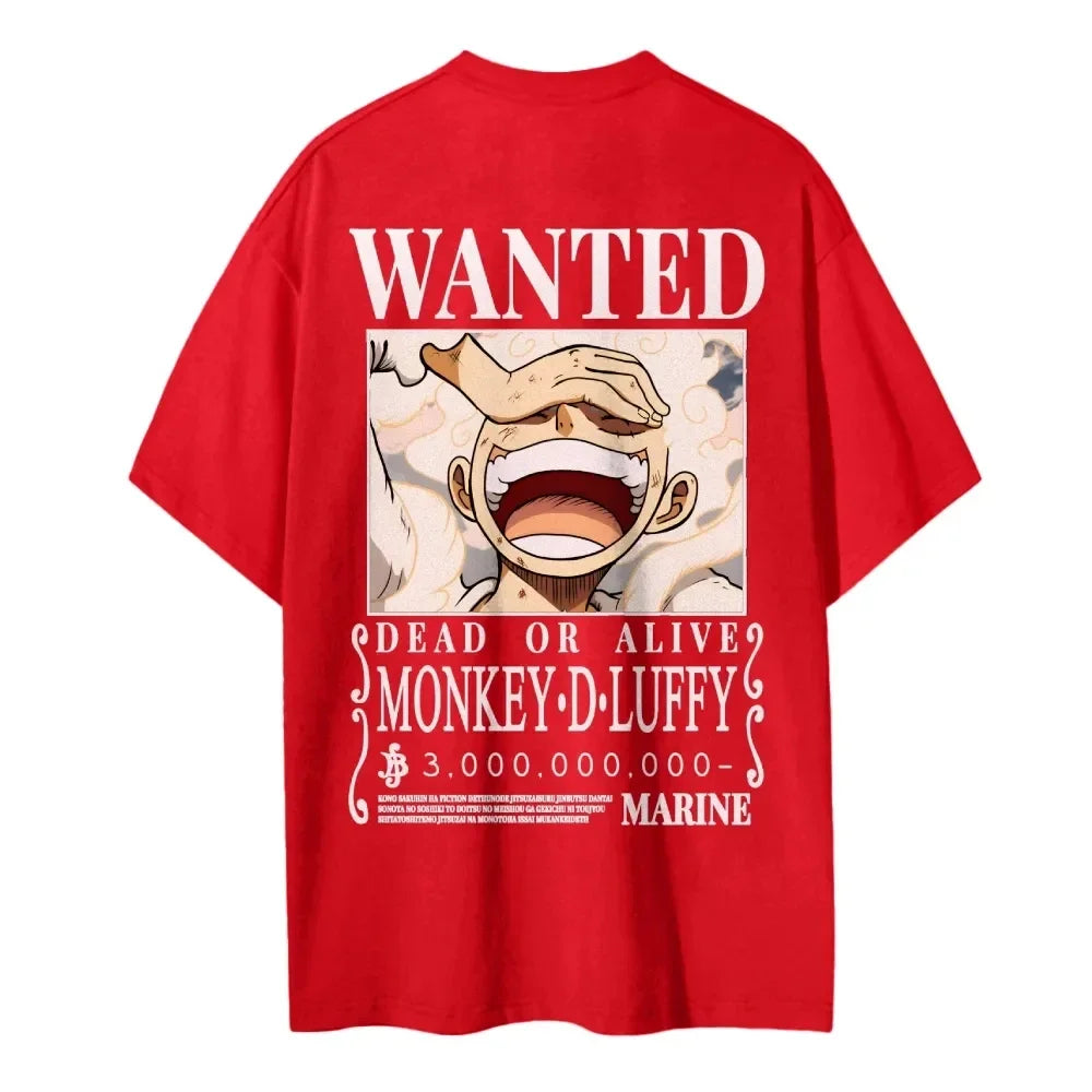 One Piece 2026 New Hot Wanted Monkey D Luffy Anime Print Men's T Shirt Summer Cotton Casual Top Streetwear Fashion