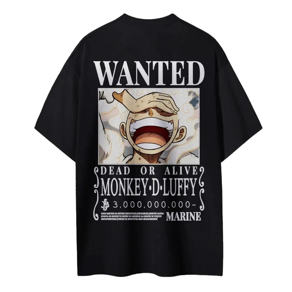 One Piece 2026 New Hot Wanted Monkey D Luffy Anime Print Men's T Shirt Summer Cotton Casual Top Streetwear Fashion