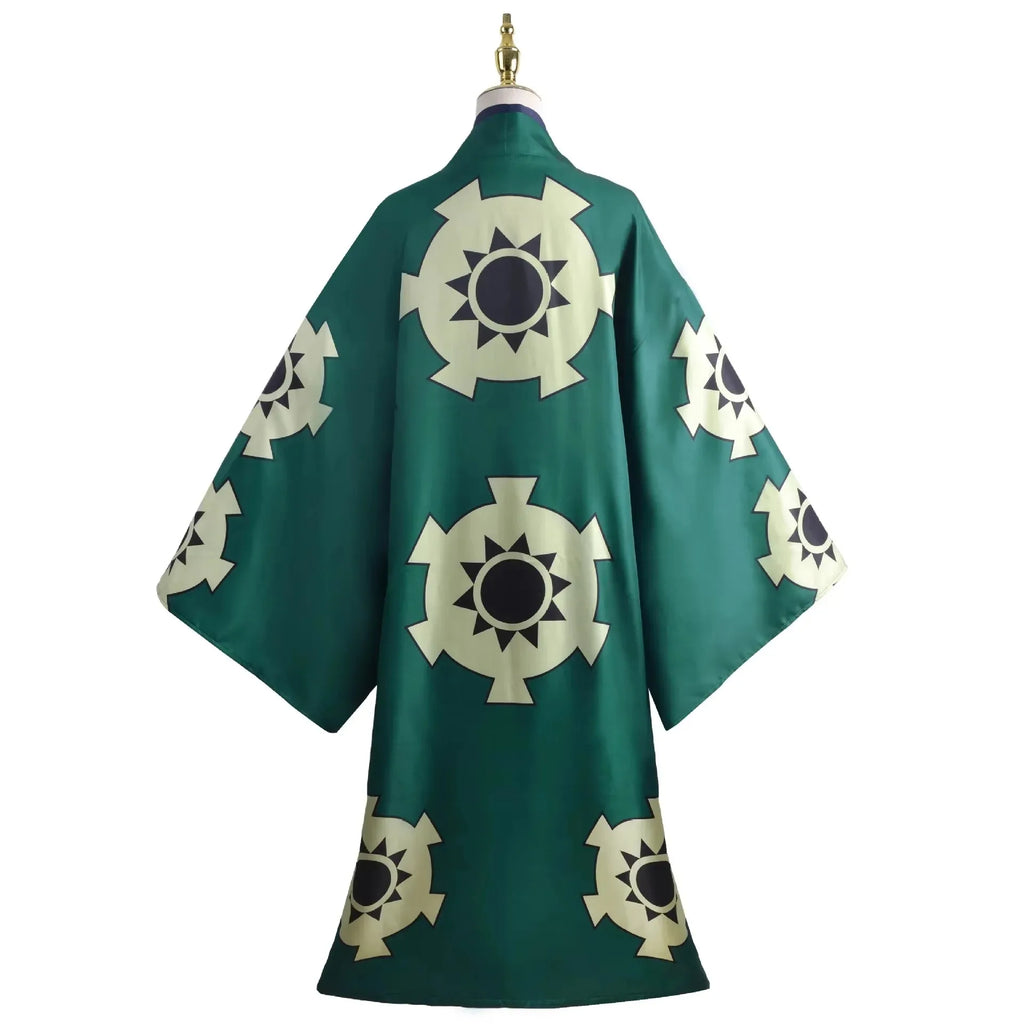 Grünes Roronoa Zoro Kimono Cosplay Anime Kostüm Uniform für Halloween Erwachsene Anzug Futter Perücke Oberbekleidung Gürtel Disfraz Halloween