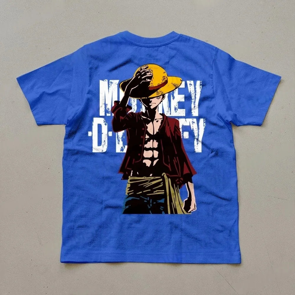 One Piece T-shirt Monkey D. Luffy Summer Japanese Anime Boys and Children Short Sleeve Casual Fashion Printed Top T-shirt