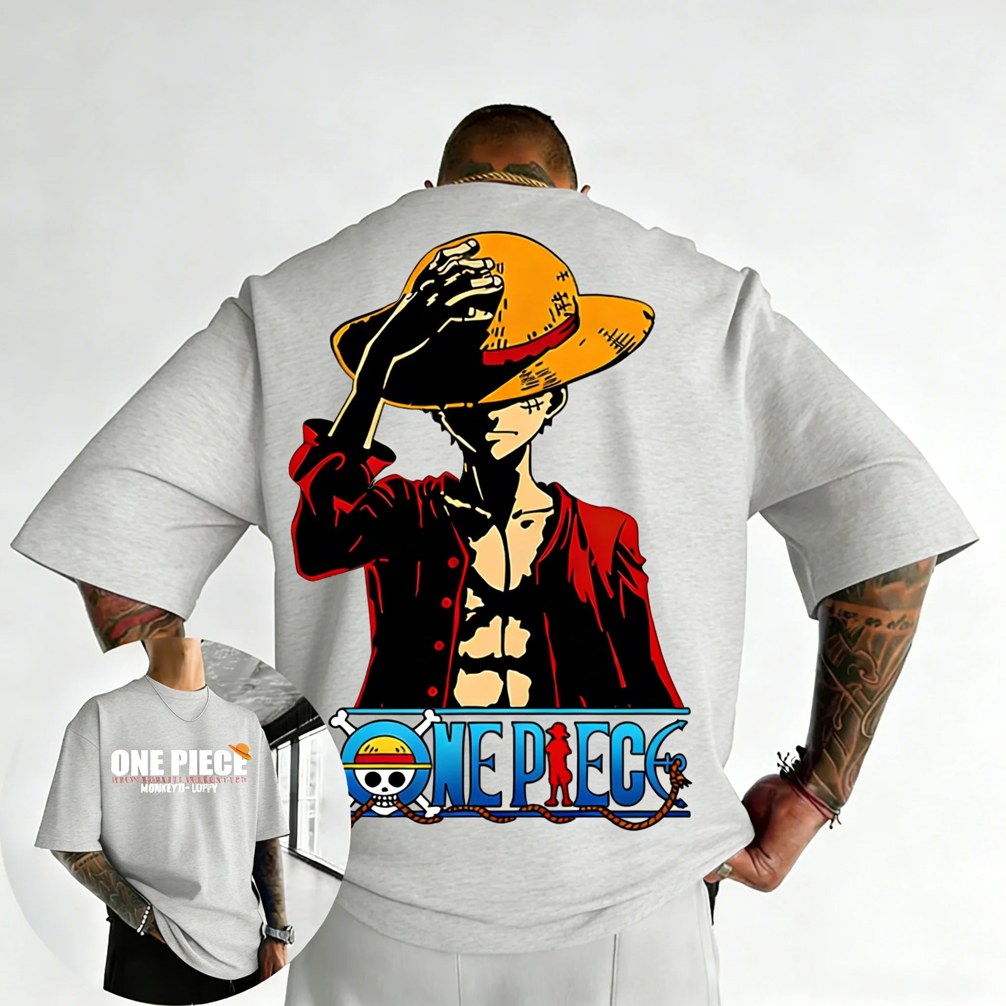 ONE PIECE Anime Cool Printed Summer T-shirt 2026 Men's and Women's New Hip Hop Loose Casual Y2K Heavy Cotton Parent Child Top