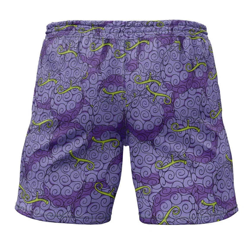 Bandai ONE PIECE Gomu Gomu No Mi Luffy Devil Fruit Men's Performance Gym Shorts Summer Quick-dry Comfy Lightweight Beach Shorts