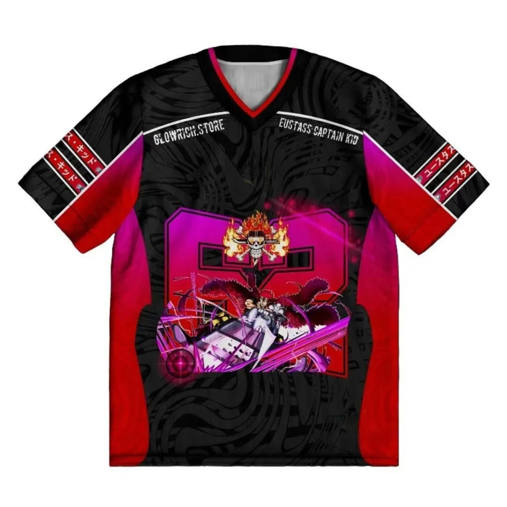 One Piece Eustass Kid Anime Y2k Style Kpop Baseball Hockey T-Shirt Jersey Neue Mode Streetwear Anime Daily Unisex Oberteile