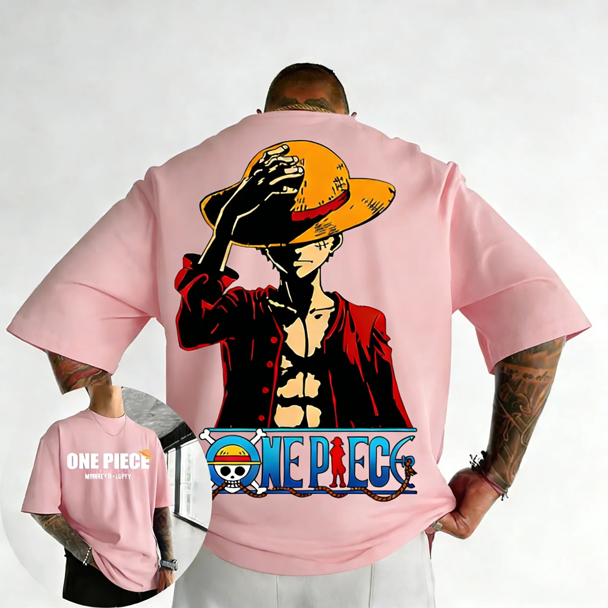 ONE PIECE Anime Cool Printed Summer T-shirt 2026 Men's and Women's New Hip Hop Loose Casual Y2K Heavy Cotton Parent Child Top