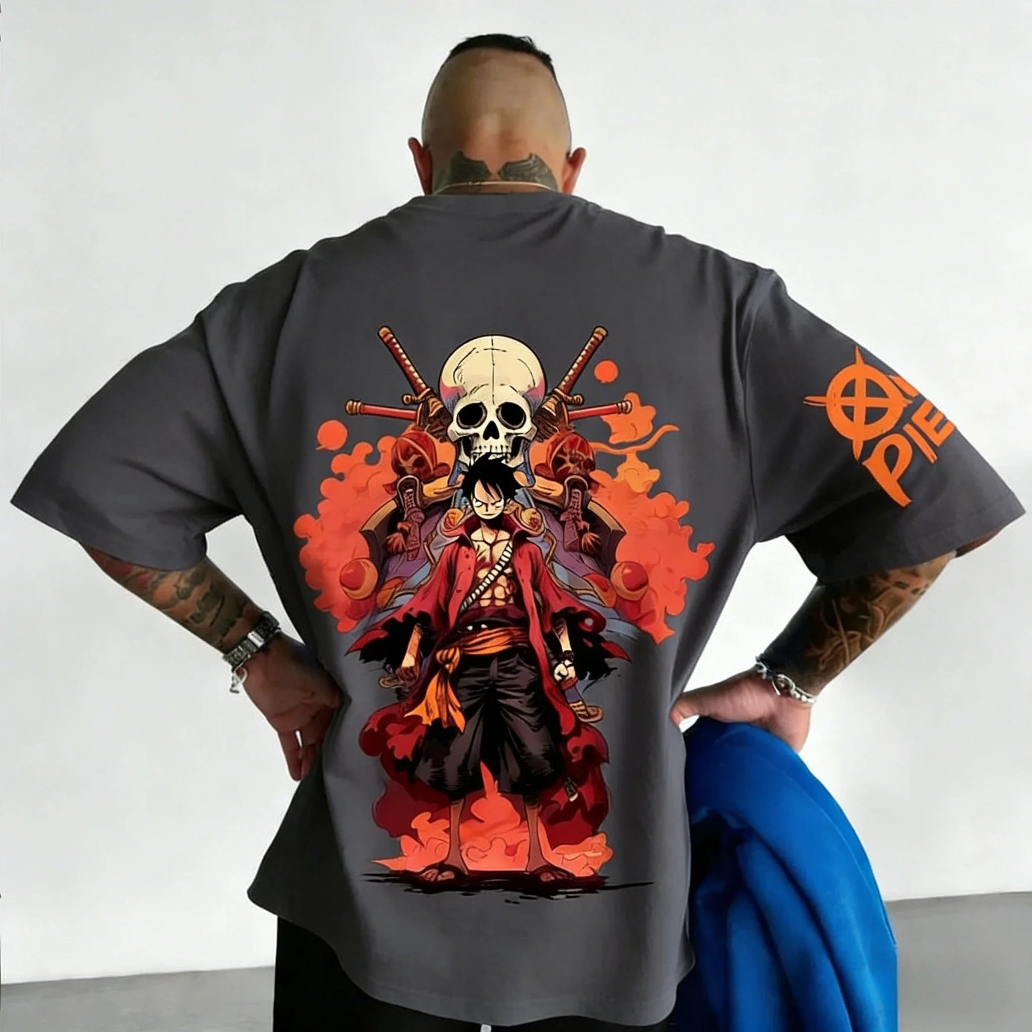 One Piece Men Women T-shirt Monkey D. Luffy Summer Anime Print Tee Spring and Autumn Short-sleeved Retro Harajuku Y2K Streetwear